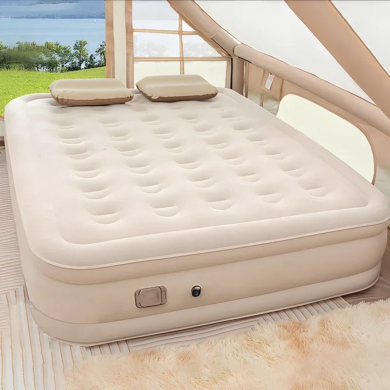 Outdoor Furniture Luxury - Materac dmuchany Queen z wbudowaną pompą,