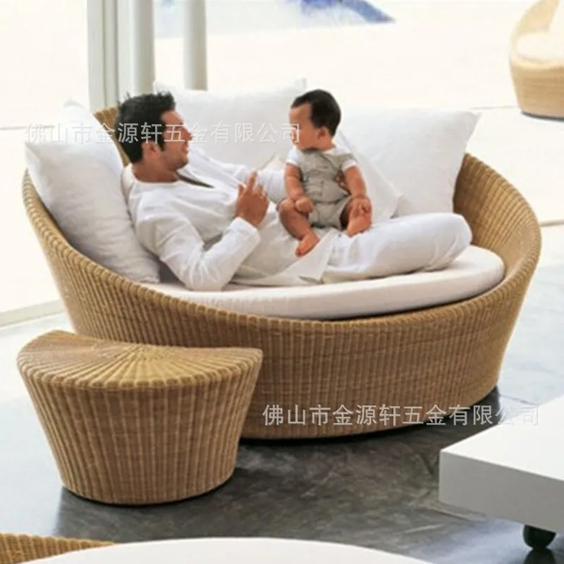 Okrągła rattanowa leżanka ogro – Outdoor Daybed Furniture recenzja i cena